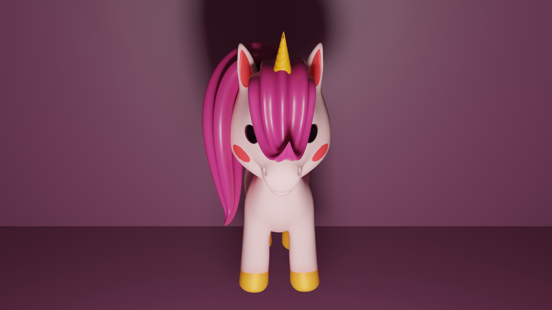 Baby Unicorn 3D Model  Adorable Low-Poly Cartoon Character 3D model_2
