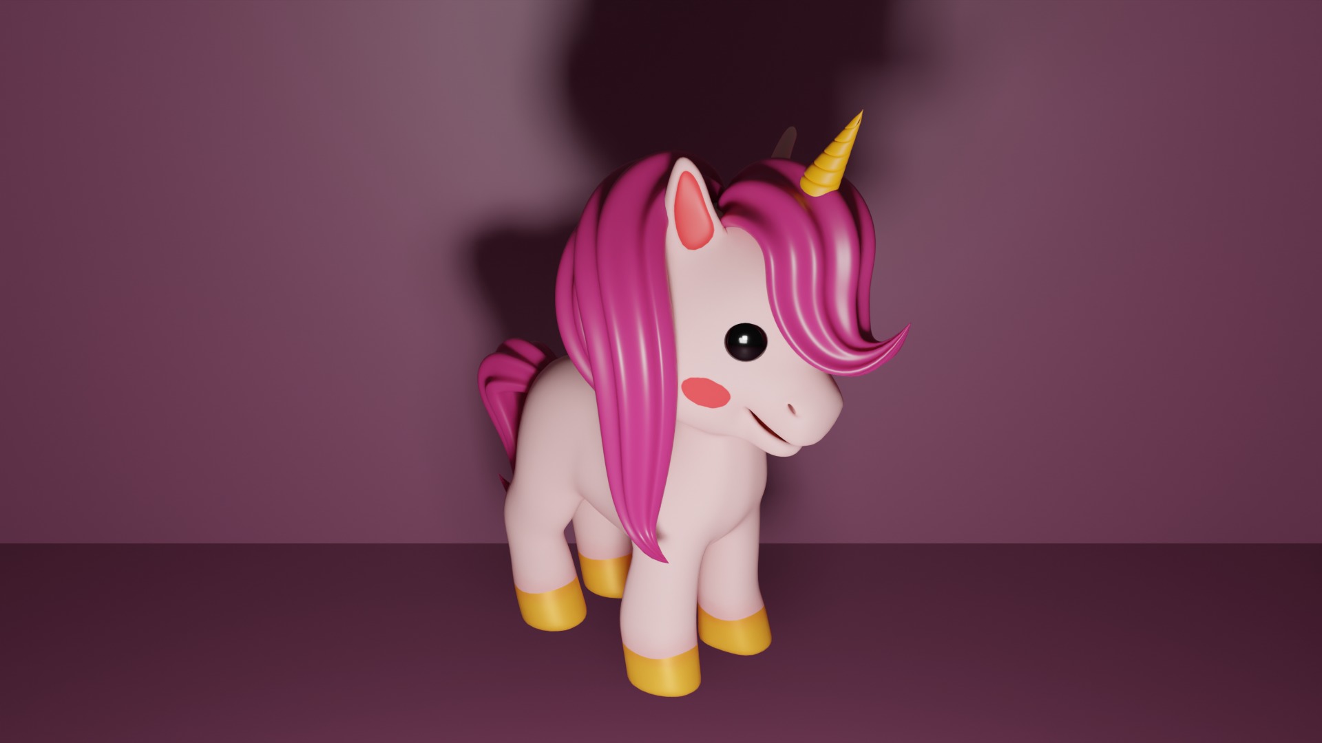 Baby Unicorn 3D Model  Adorable Low-Poly Cartoon Character 3D model_5