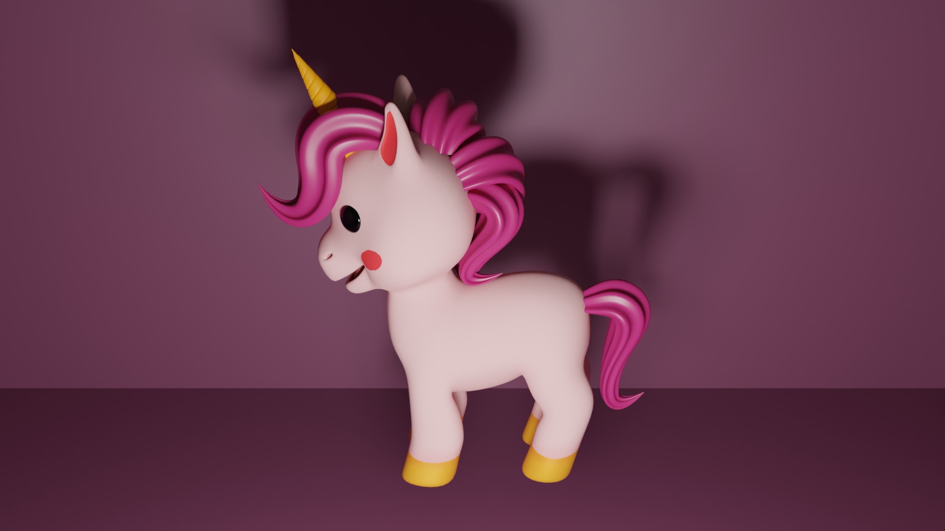 Baby Unicorn 3D Model  Adorable Low-Poly Cartoon Character 3D model_3