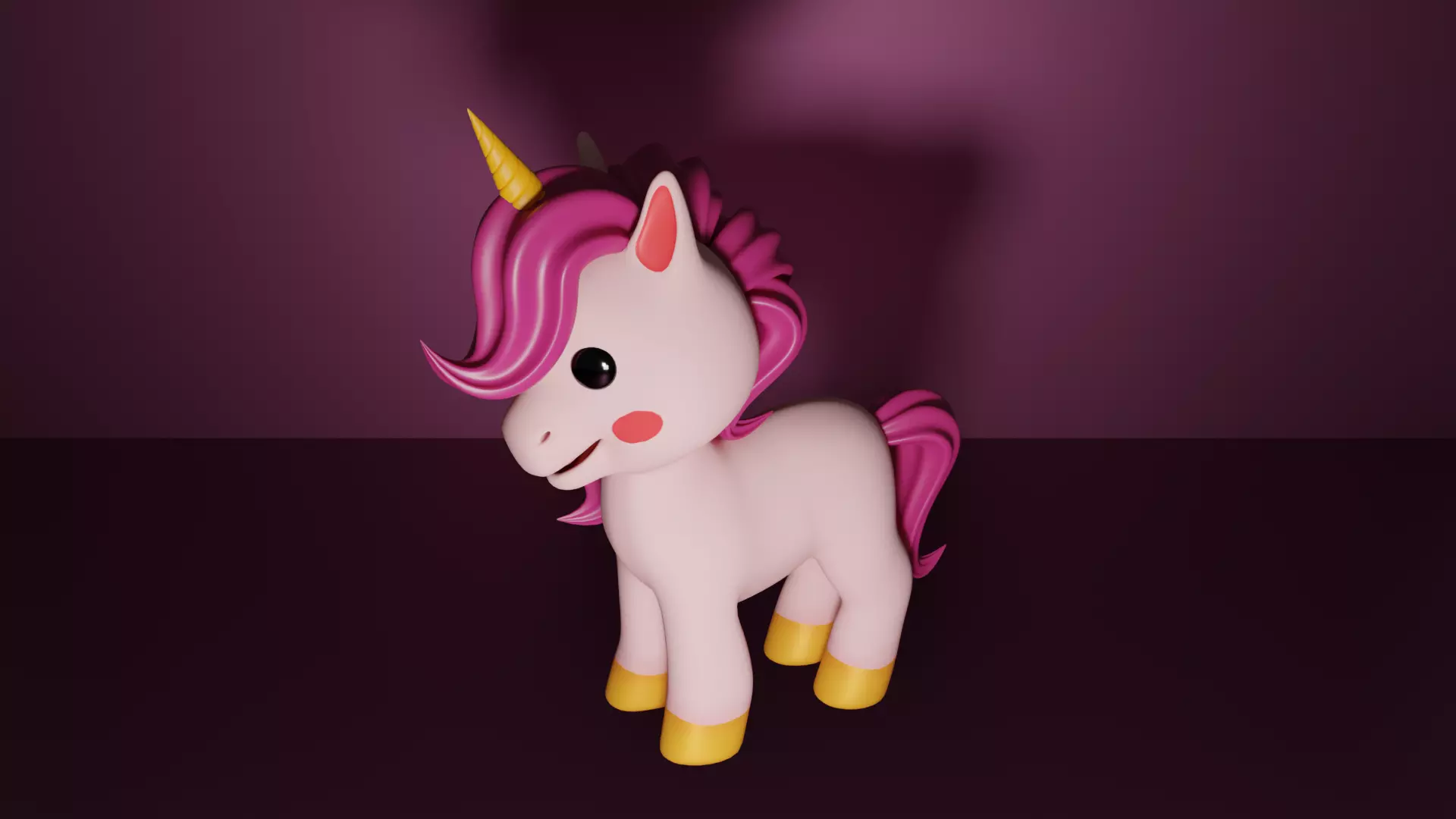 Baby Unicorn 3D Model  Adorable Low-Poly Cartoon Character 3D model_0