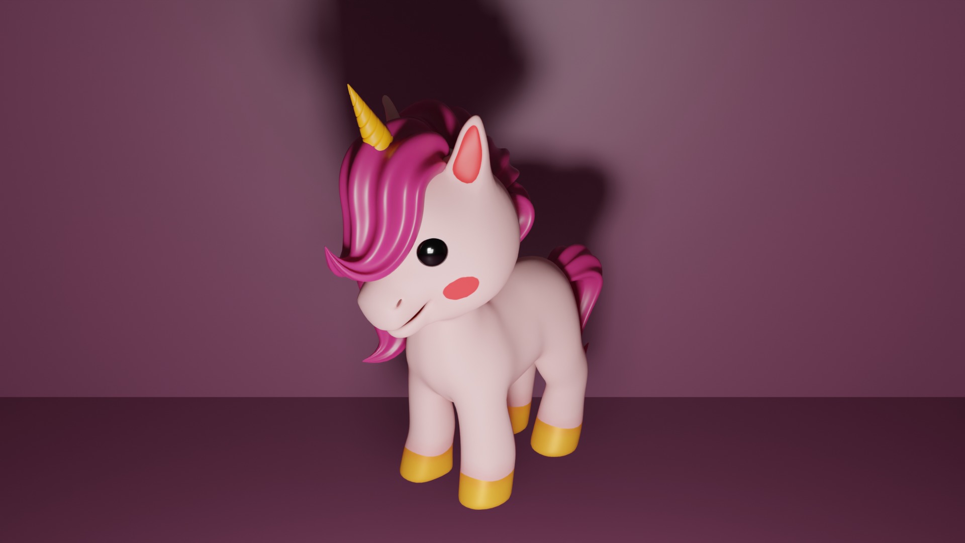 Baby Unicorn 3D Model  Adorable Low-Poly Cartoon Character 3D model_6