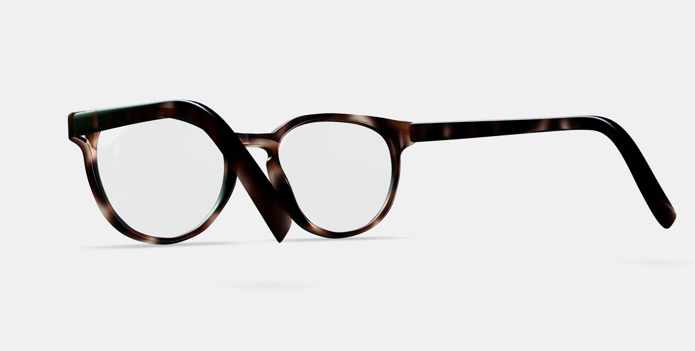 Wright Low Bridge Fit Eyeglasses in Cognac Tortoise 3D model_2