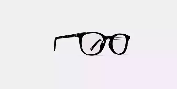 Durand Low Bridge Fit Eyeglasses in Whiskey Tortoise 3D model
