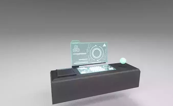 3D Model LowPoly Scifi Desk 