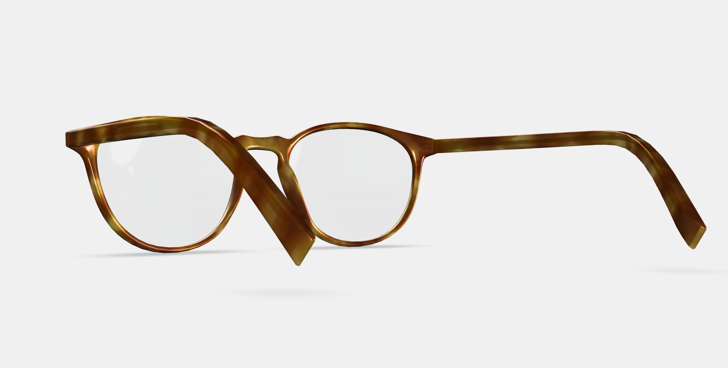 Butler Low Bridge Fit Eyeglasses in Butterscotch Tortoise 3D model_3