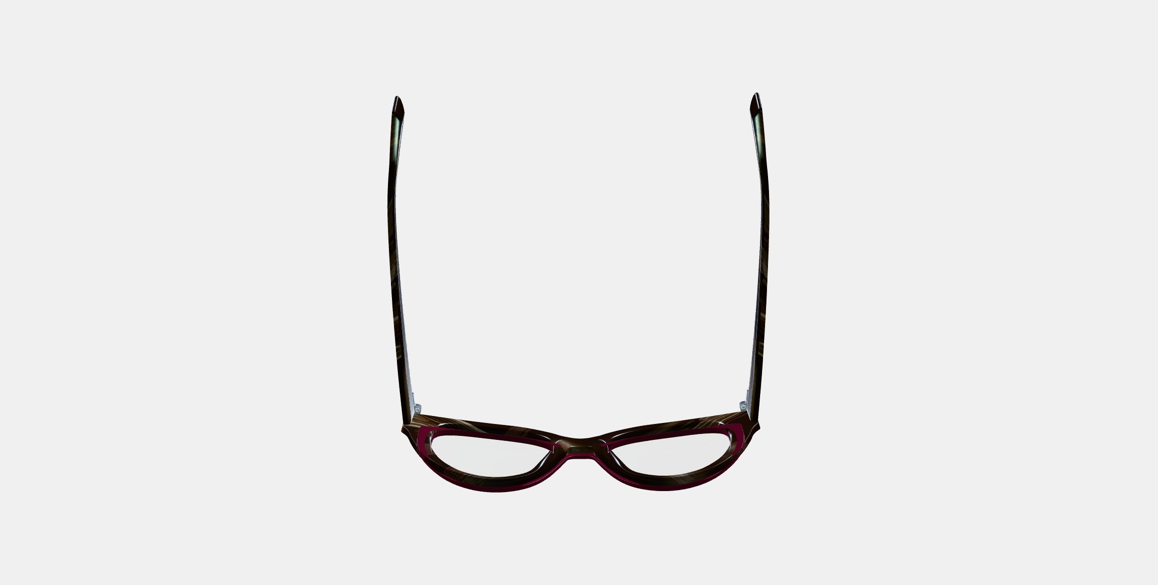 Camila Eyeglasses in Oxblood with Striped Elm 3D model_7