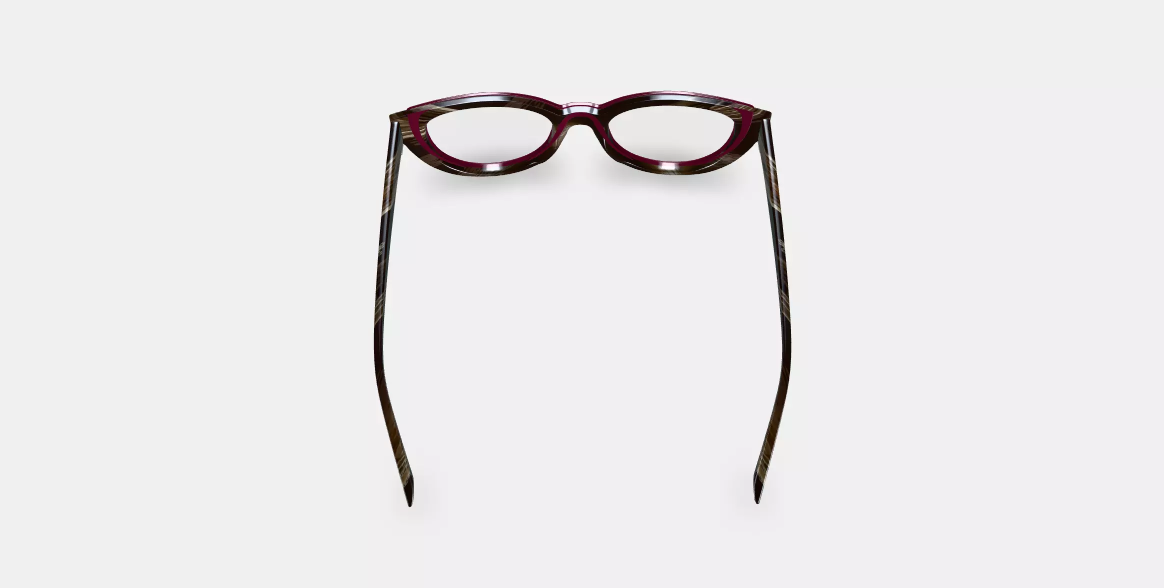 Camila Eyeglasses in Oxblood with Striped Elm 3D model_0