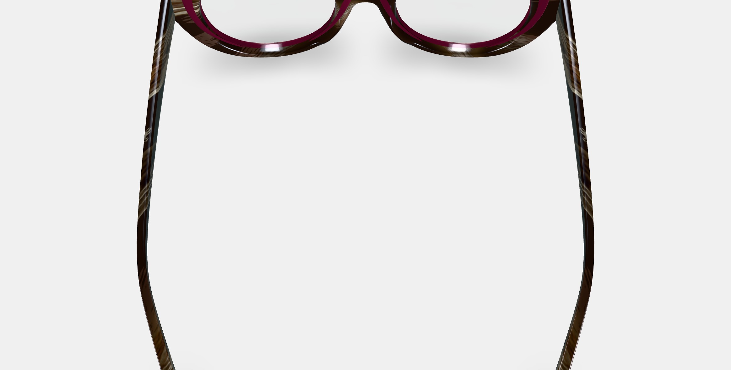 Camila Eyeglasses in Oxblood with Striped Elm 3D model_2