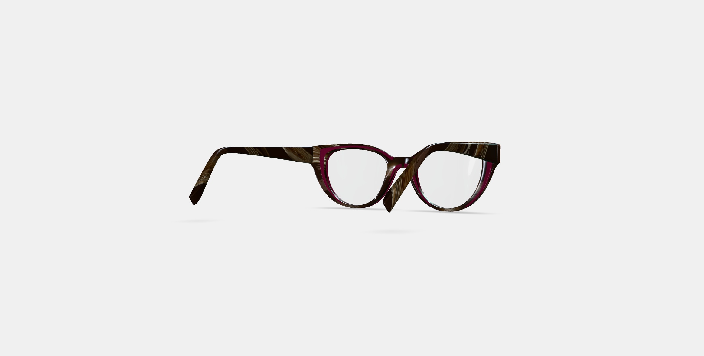 Camila Eyeglasses in Oxblood with Striped Elm 3D model_4