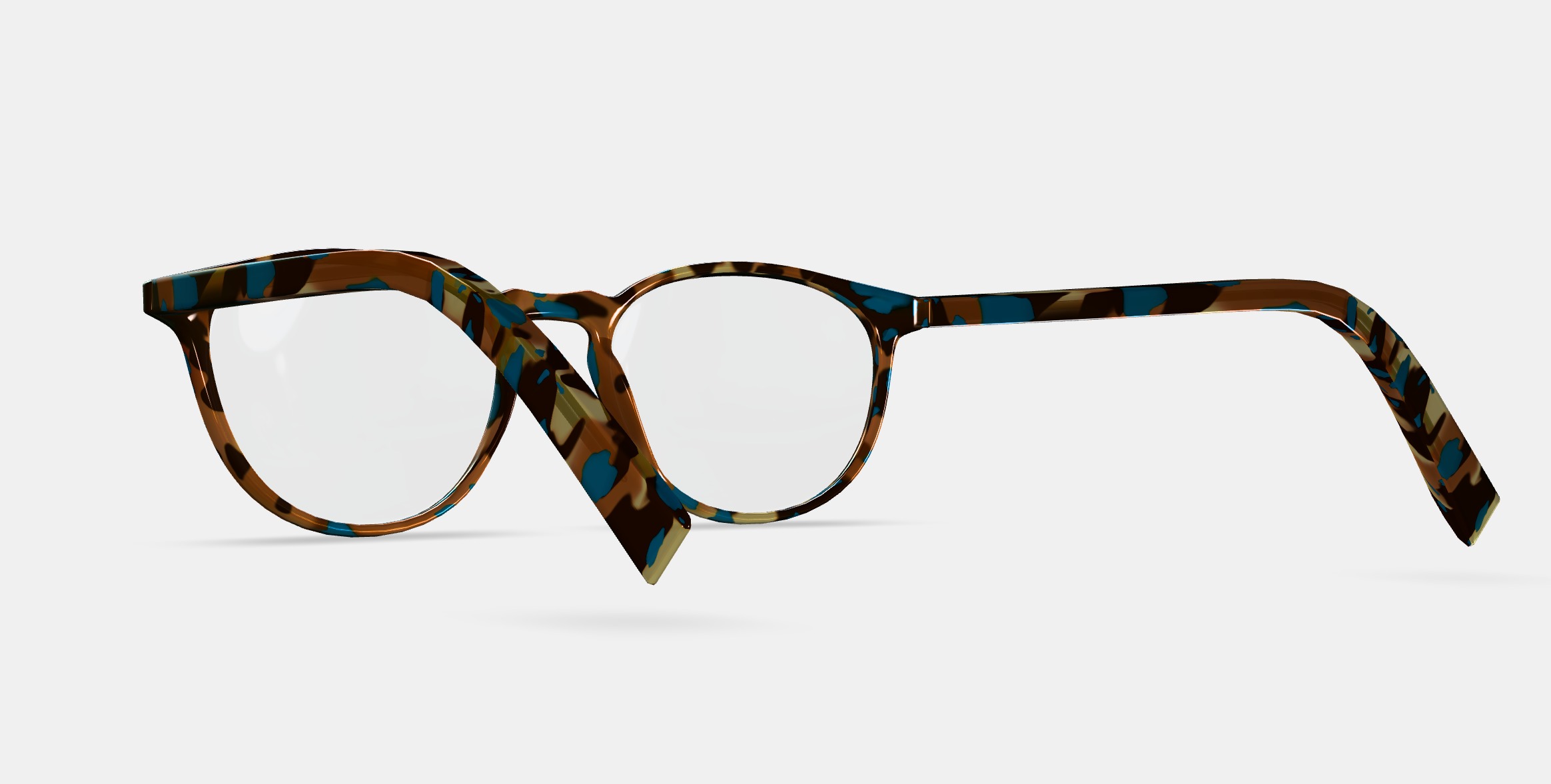 Butler Eyeglasses in Teal Tortoise 3D model_2