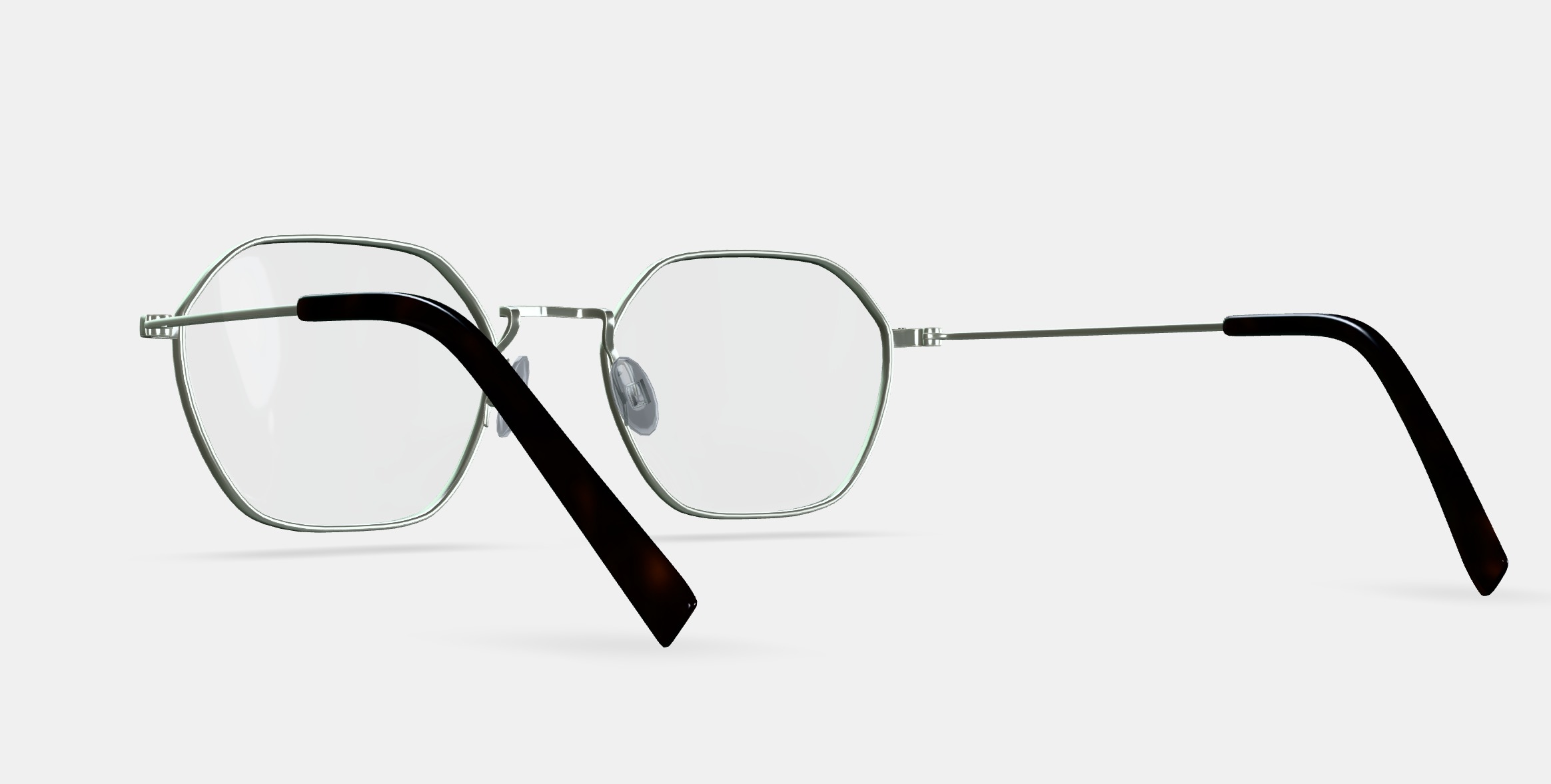 Keiko Eyeglasses in Polished Silver 3D model_4