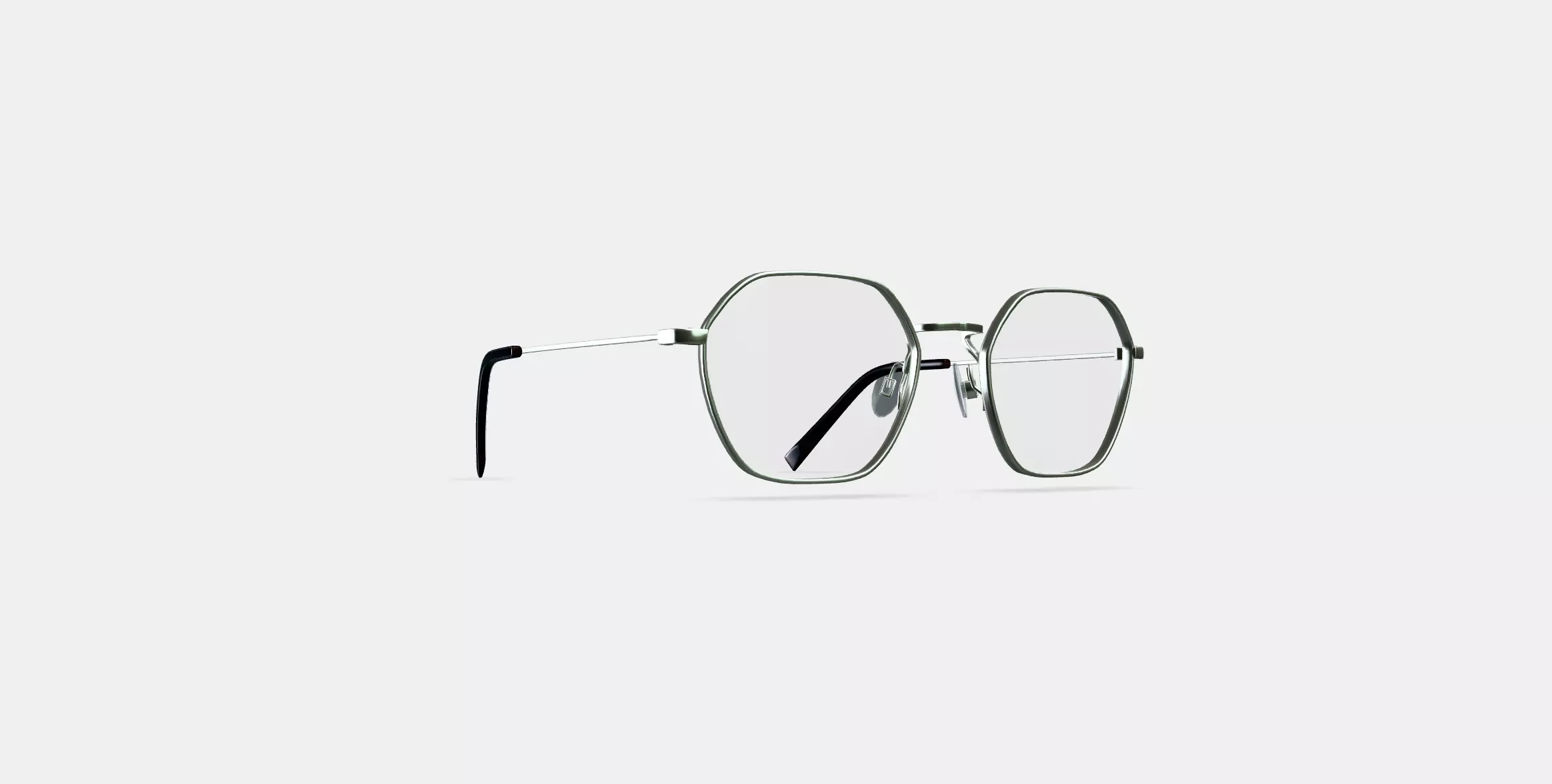 Keiko Eyeglasses in Polished Silver 3D model_0
