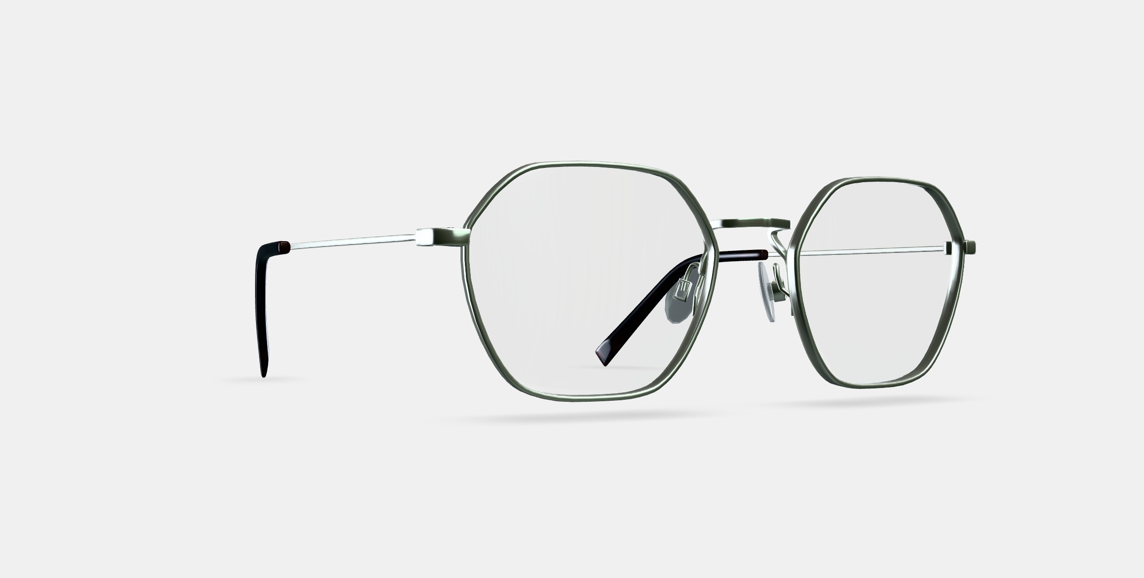 Keiko Eyeglasses in Polished Silver 3D model_9
