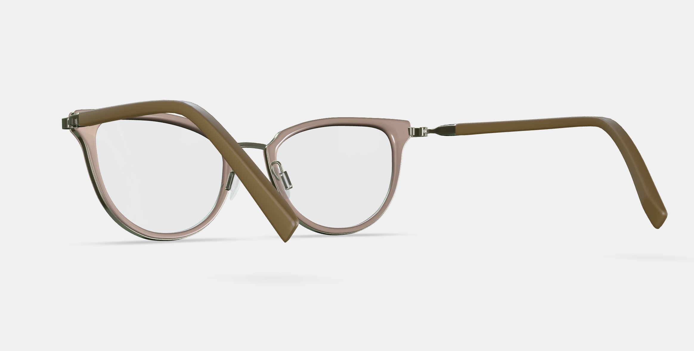 Toula Eyeglasses in Praline with Riesling 3D model_2