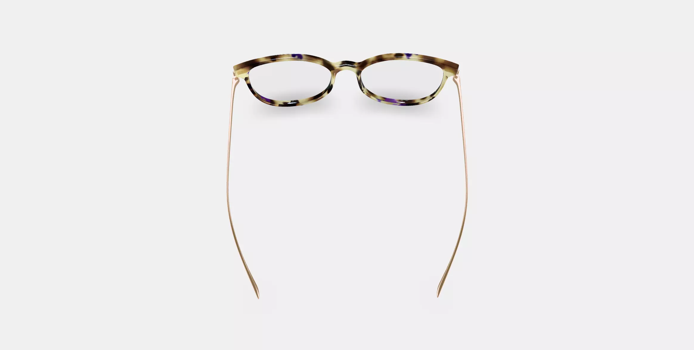 Maren Eyeglasses in Violet Magnolia with Polished Gold 3D model