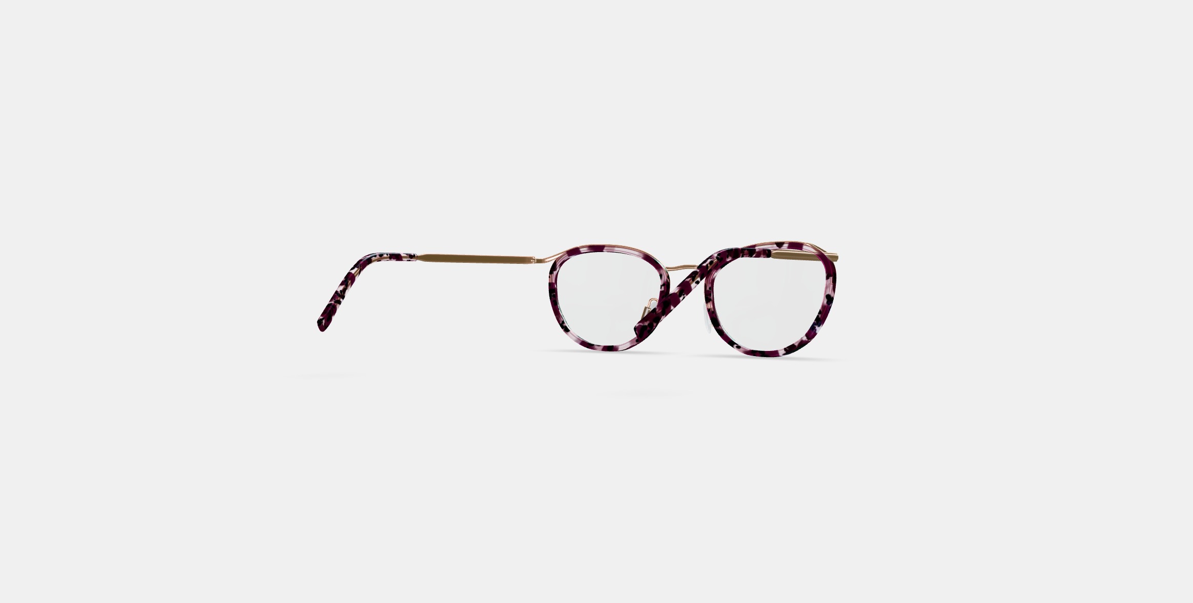 Dinah Eyeglasses in Violet Quartz Crystal with Polished Gold 3D model_3