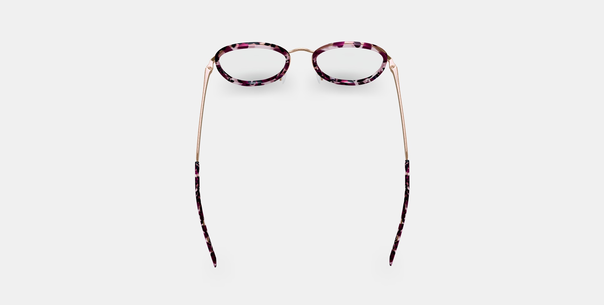 Dinah Eyeglasses in Violet Quartz Crystal with Polished Gold 3D model_2