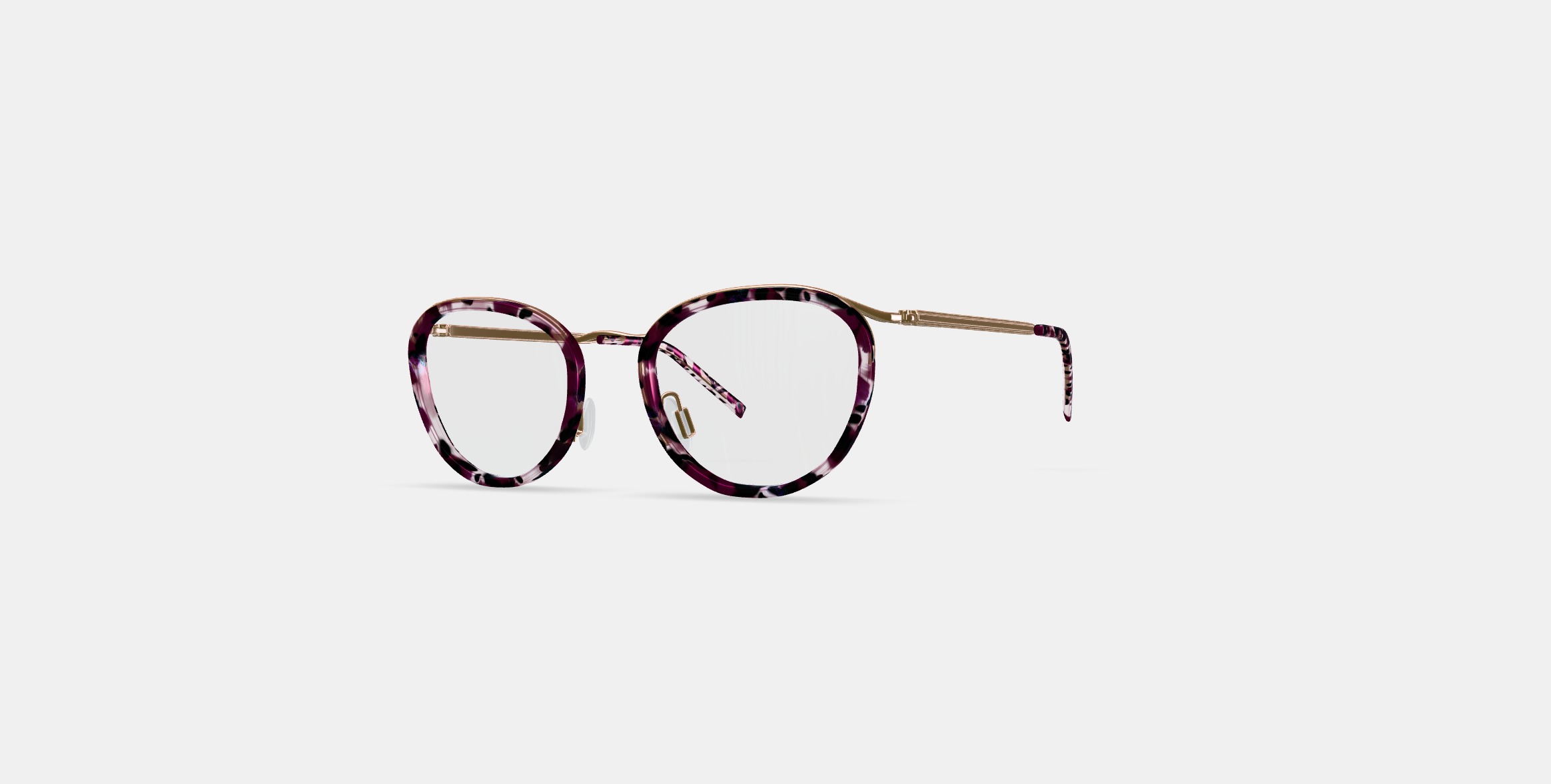 Dinah Eyeglasses in Violet Quartz Crystal with Polished Gold 3D model_12