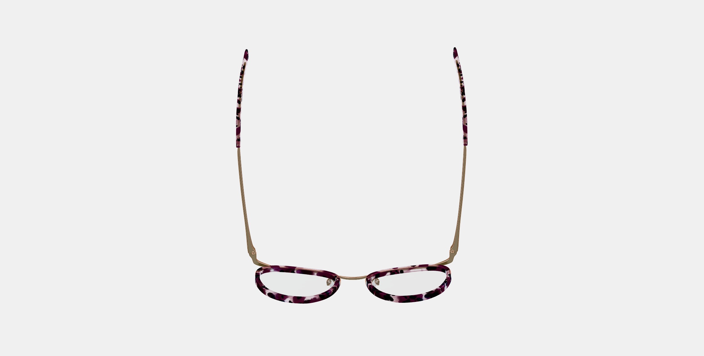 Dinah Eyeglasses in Violet Quartz Crystal with Polished Gold 3D model_7