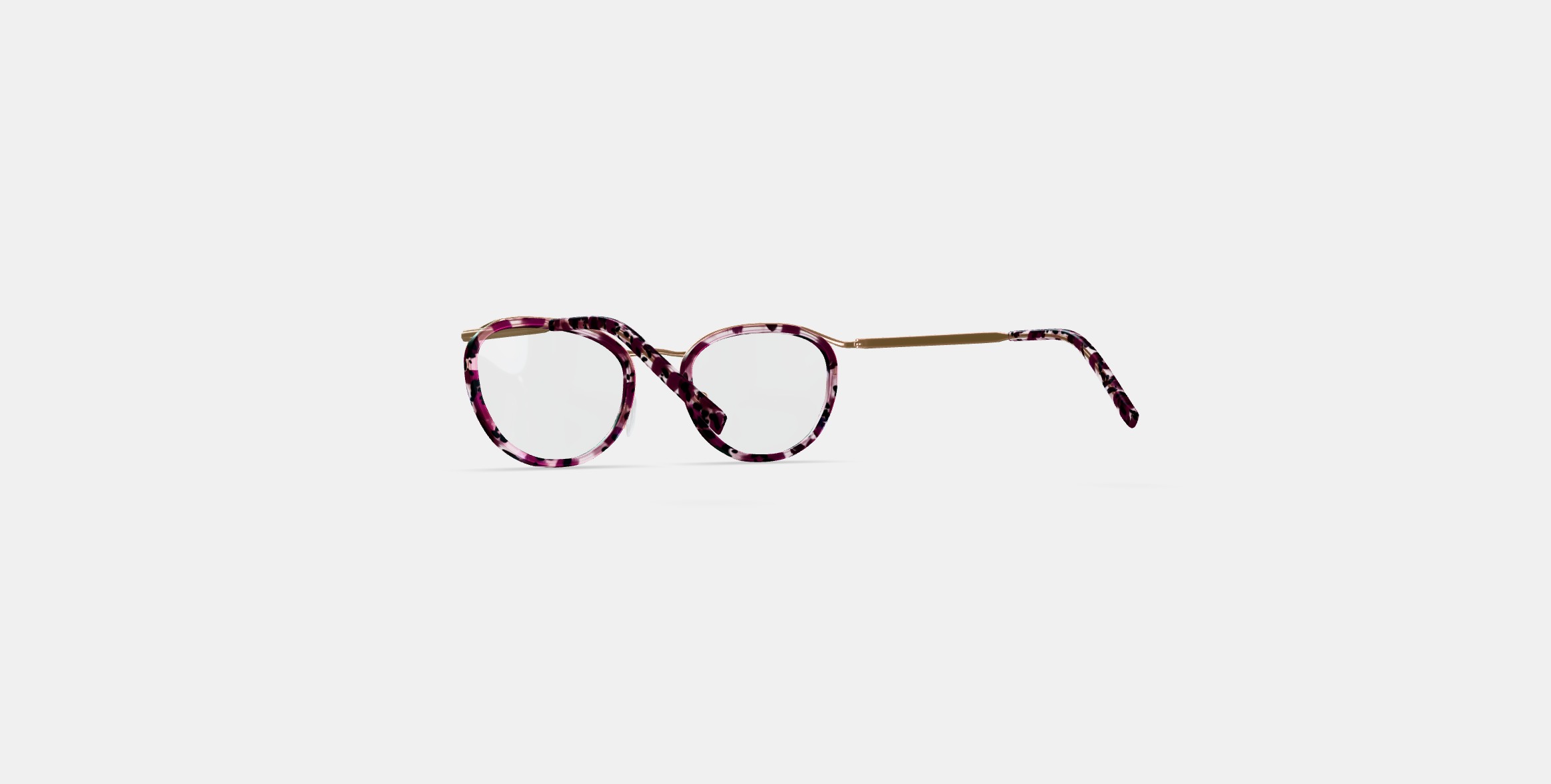 Dinah Eyeglasses in Violet Quartz Crystal with Polished Gold 3D model_16