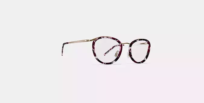 Dinah Eyeglasses in Violet Quartz Crystal with Polished Gold