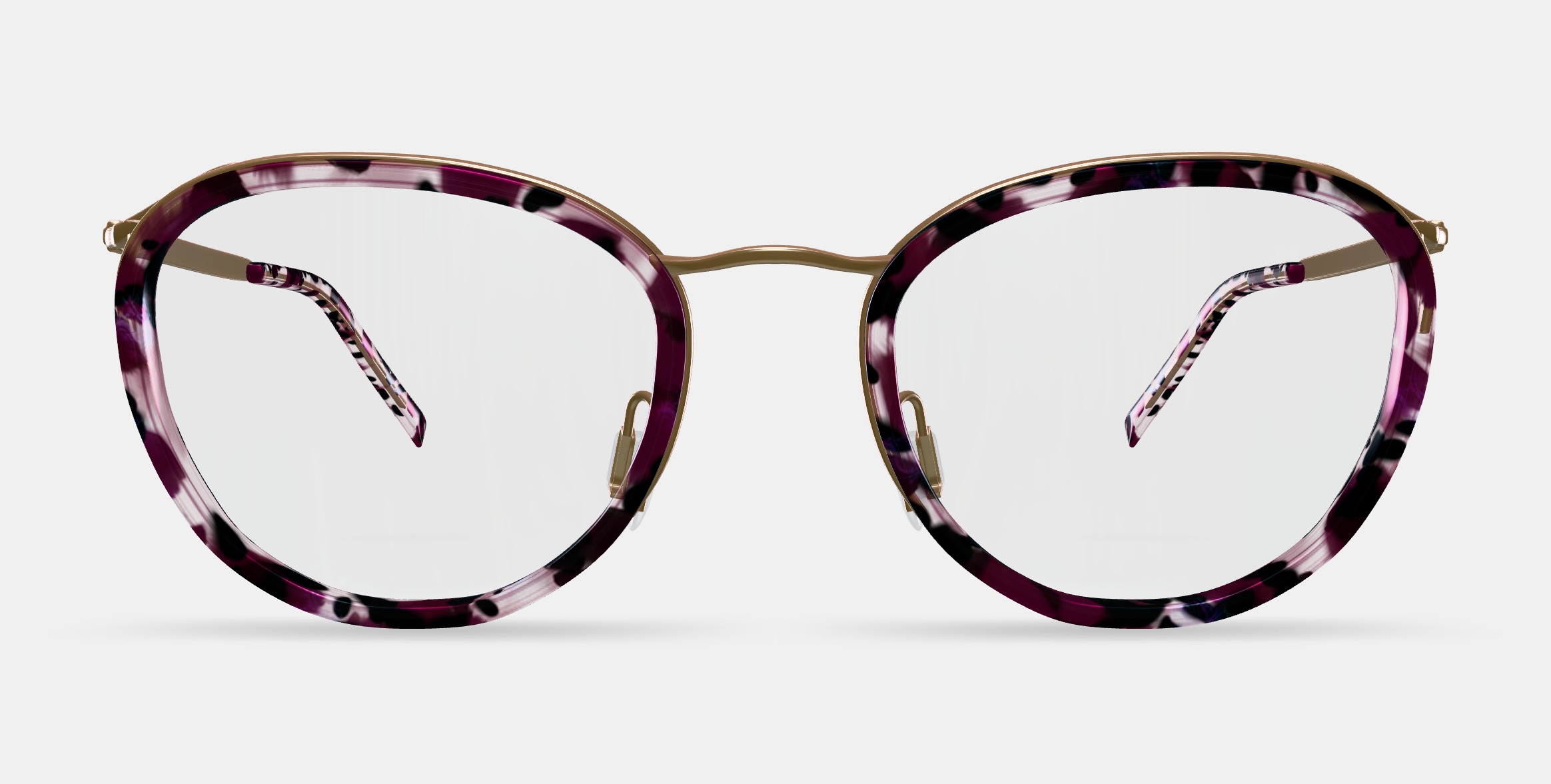 Dinah Eyeglasses in Violet Quartz Crystal with Polished Gold 3D model_11
