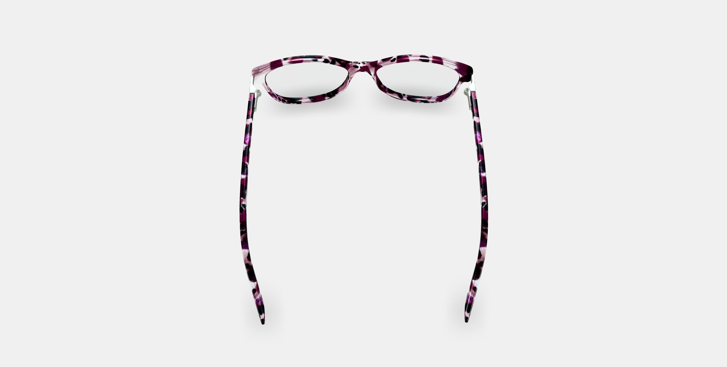 Daisy Eyeglasses in Violet Quartz Crystal with Polished Silver 3D model_3