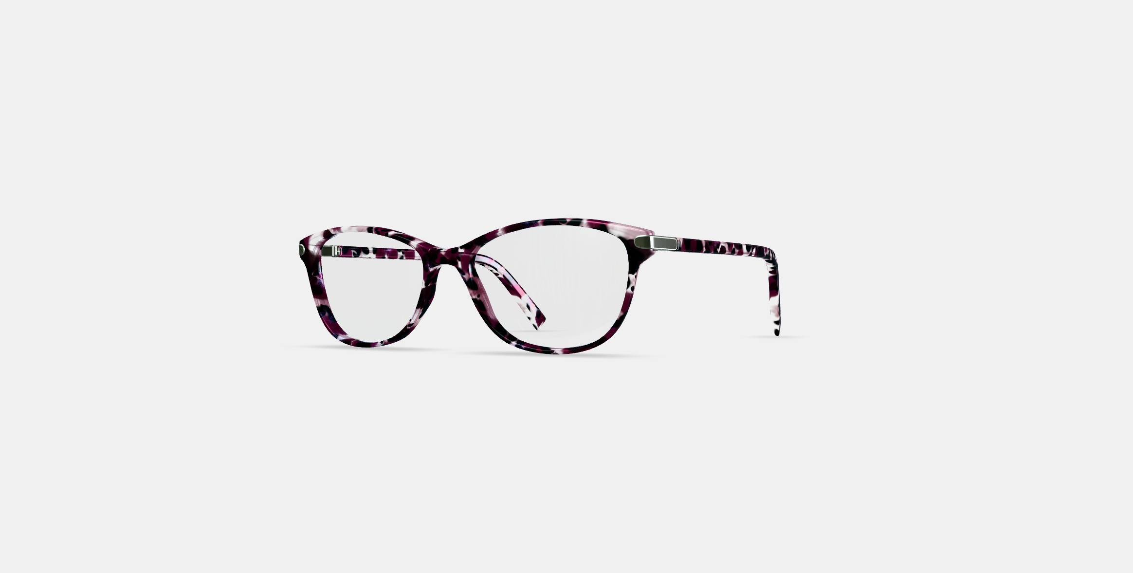 Daisy Eyeglasses in Violet Quartz Crystal with Polished Silver 3D model_12