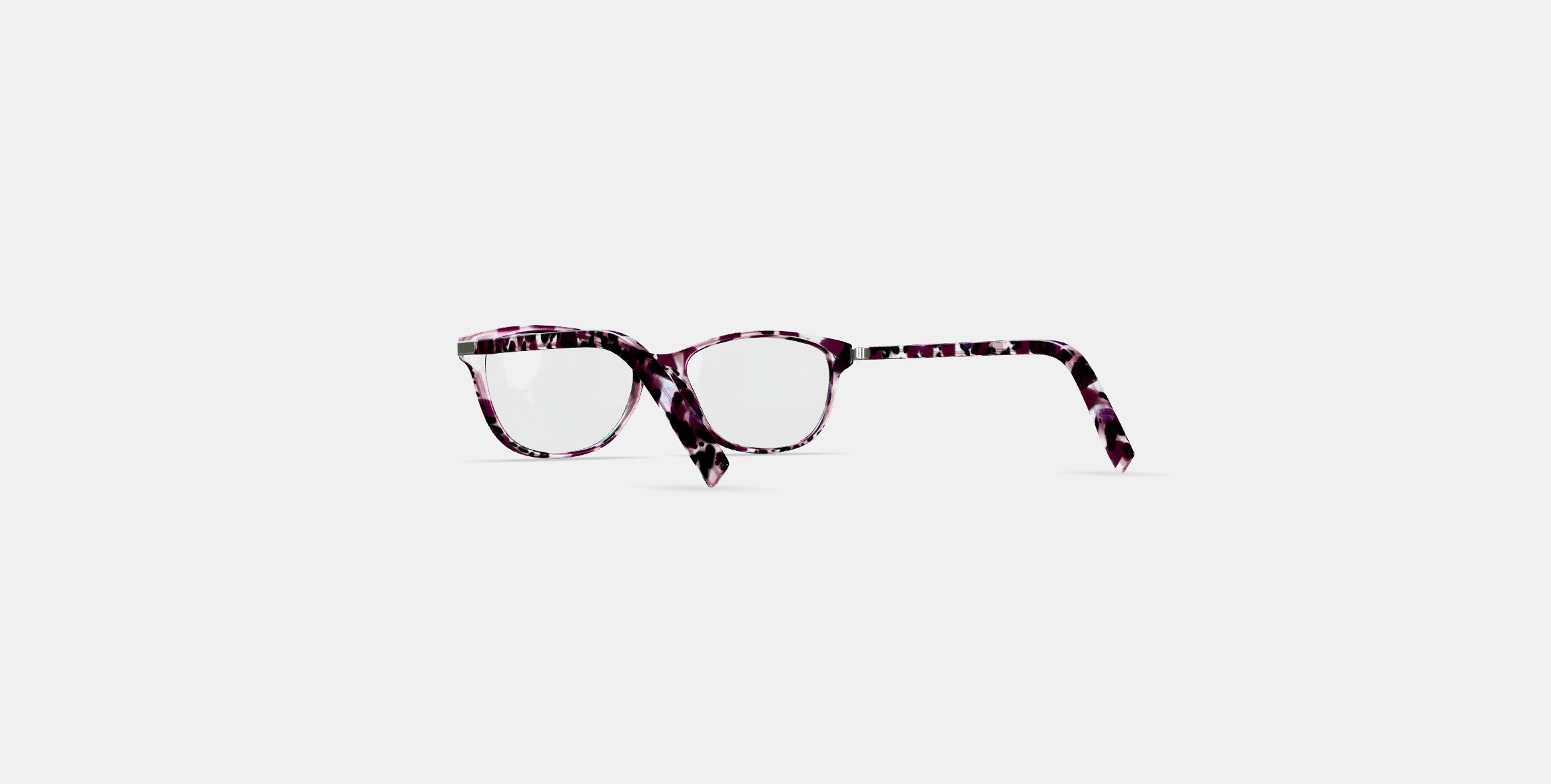 Daisy Eyeglasses in Violet Quartz Crystal with Polished Silver 3D model_16