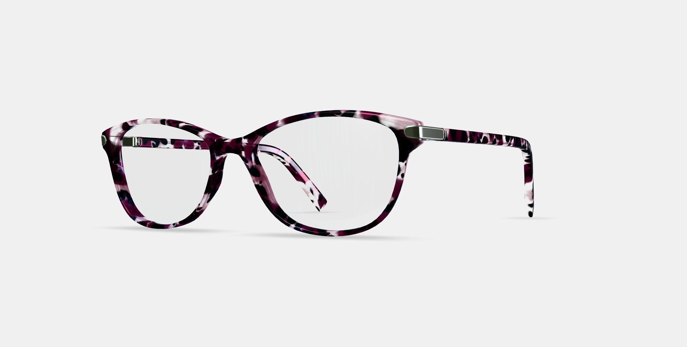 Daisy Eyeglasses in Violet Quartz Crystal with Polished Silver 3D model_13
