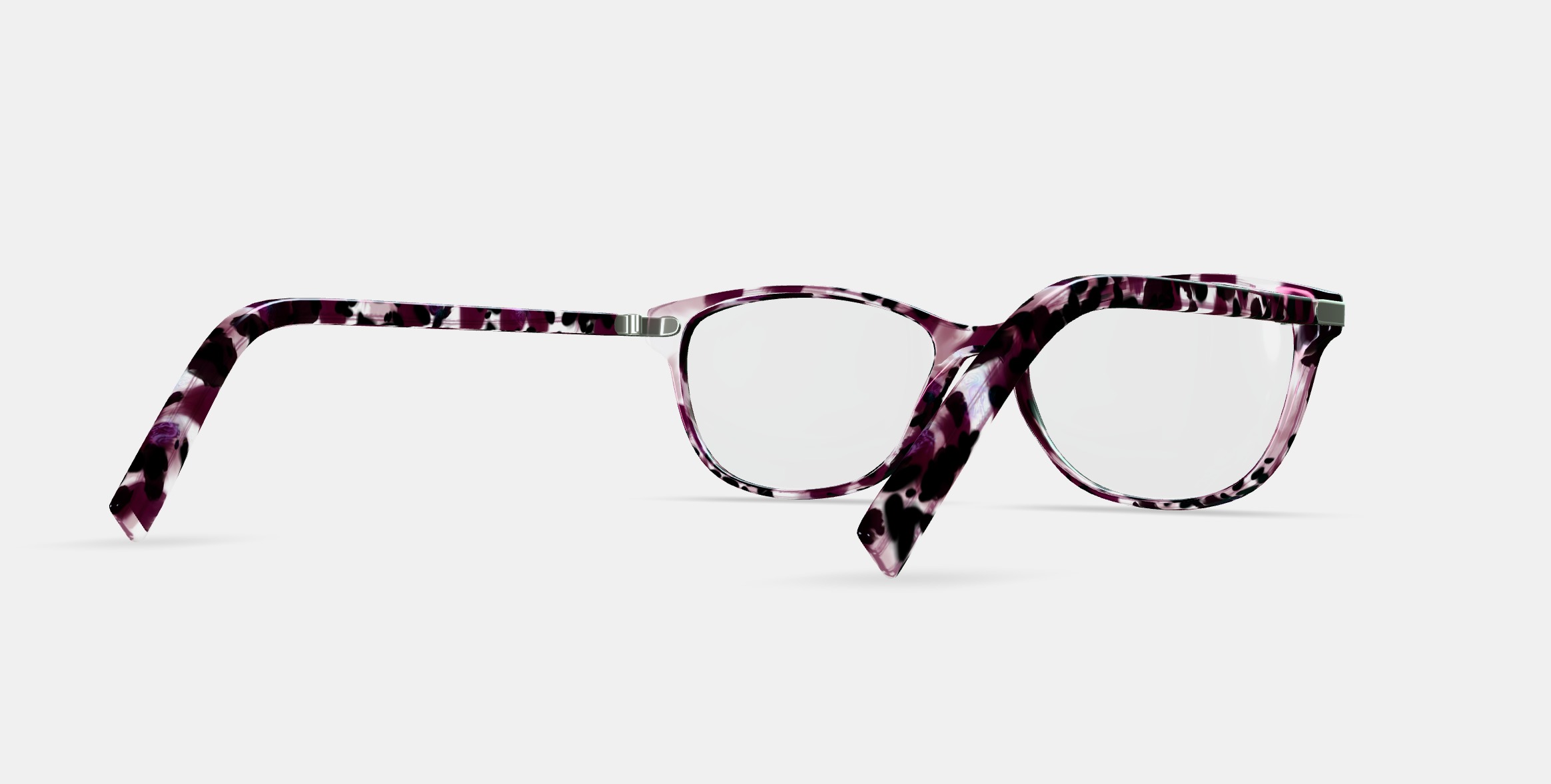 Daisy Eyeglasses in Violet Quartz Crystal with Polished Silver 3D model_6