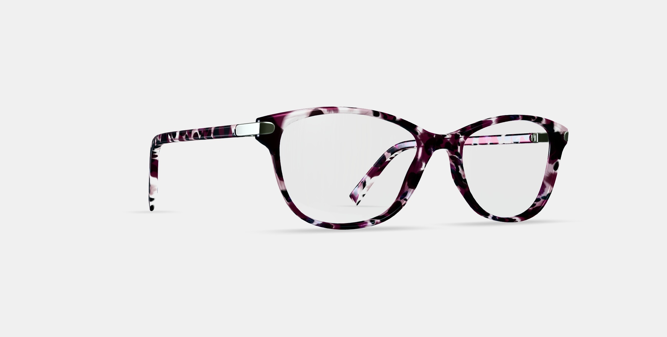 Daisy Eyeglasses in Violet Quartz Crystal with Polished Silver 3D model_9