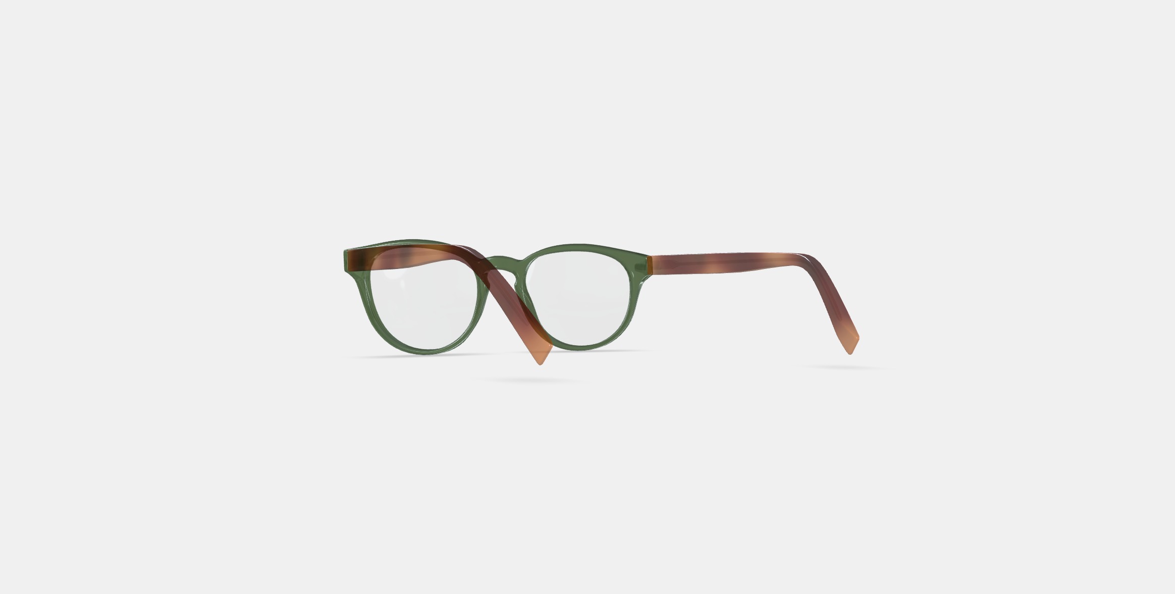 Percey Eyeglasses in Seaweed Crystal with Amber Tortoise 3D model_16