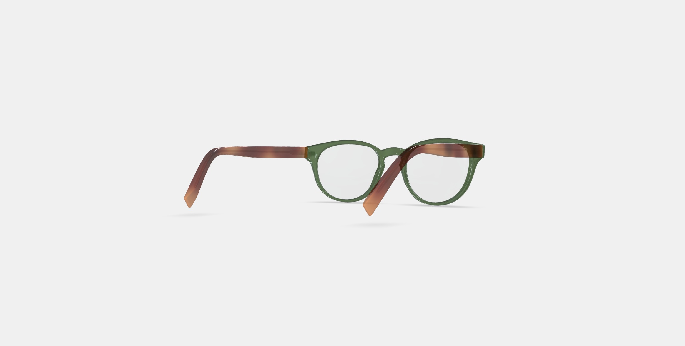 Percey Eyeglasses in Seaweed Crystal with Amber Tortoise 3D model_5