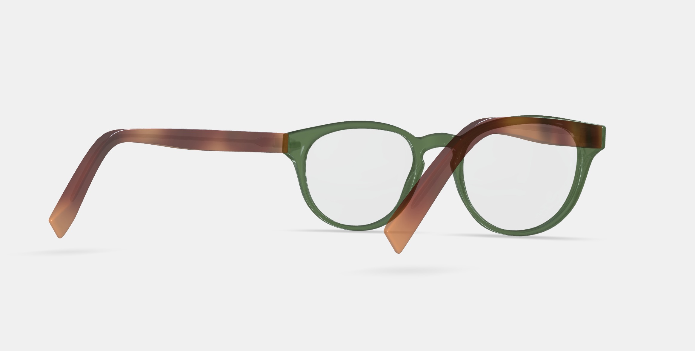 Percey Eyeglasses in Seaweed Crystal with Amber Tortoise 3D model_6