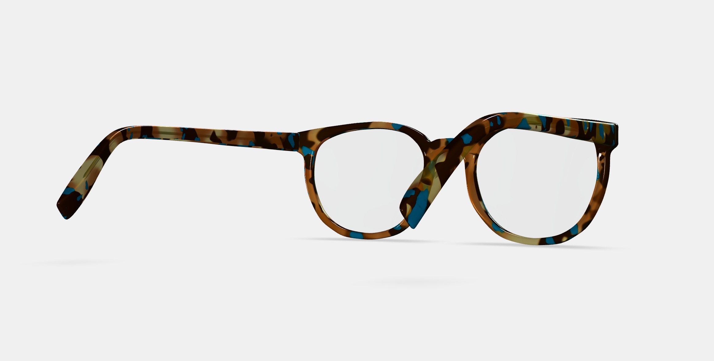 Gillian Eyeglasses in Teal Tortoise 3D model_6