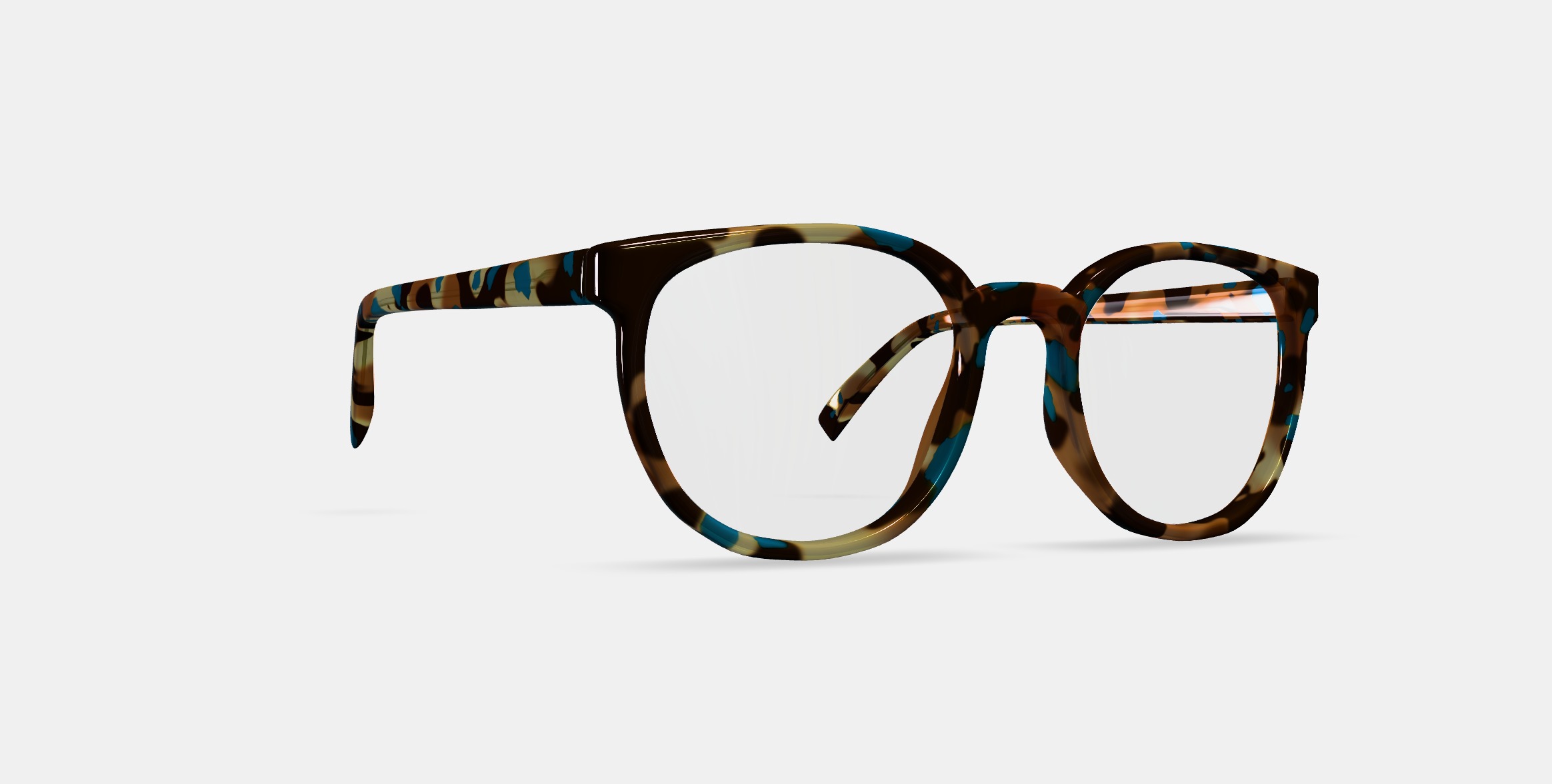 Gillian Eyeglasses in Teal Tortoise 3D model_9