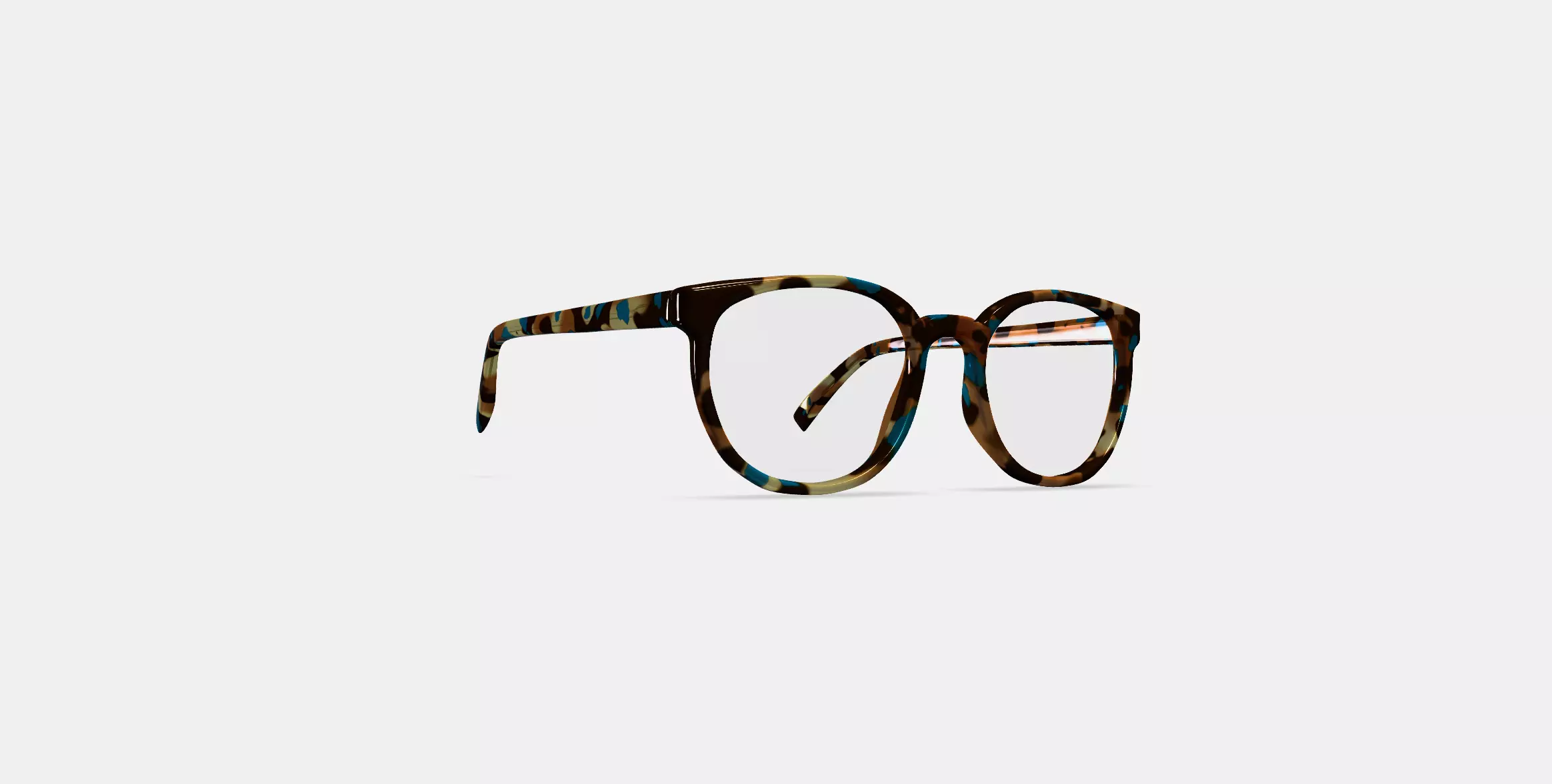 Gillian Eyeglasses in Teal Tortoise 3D model_0