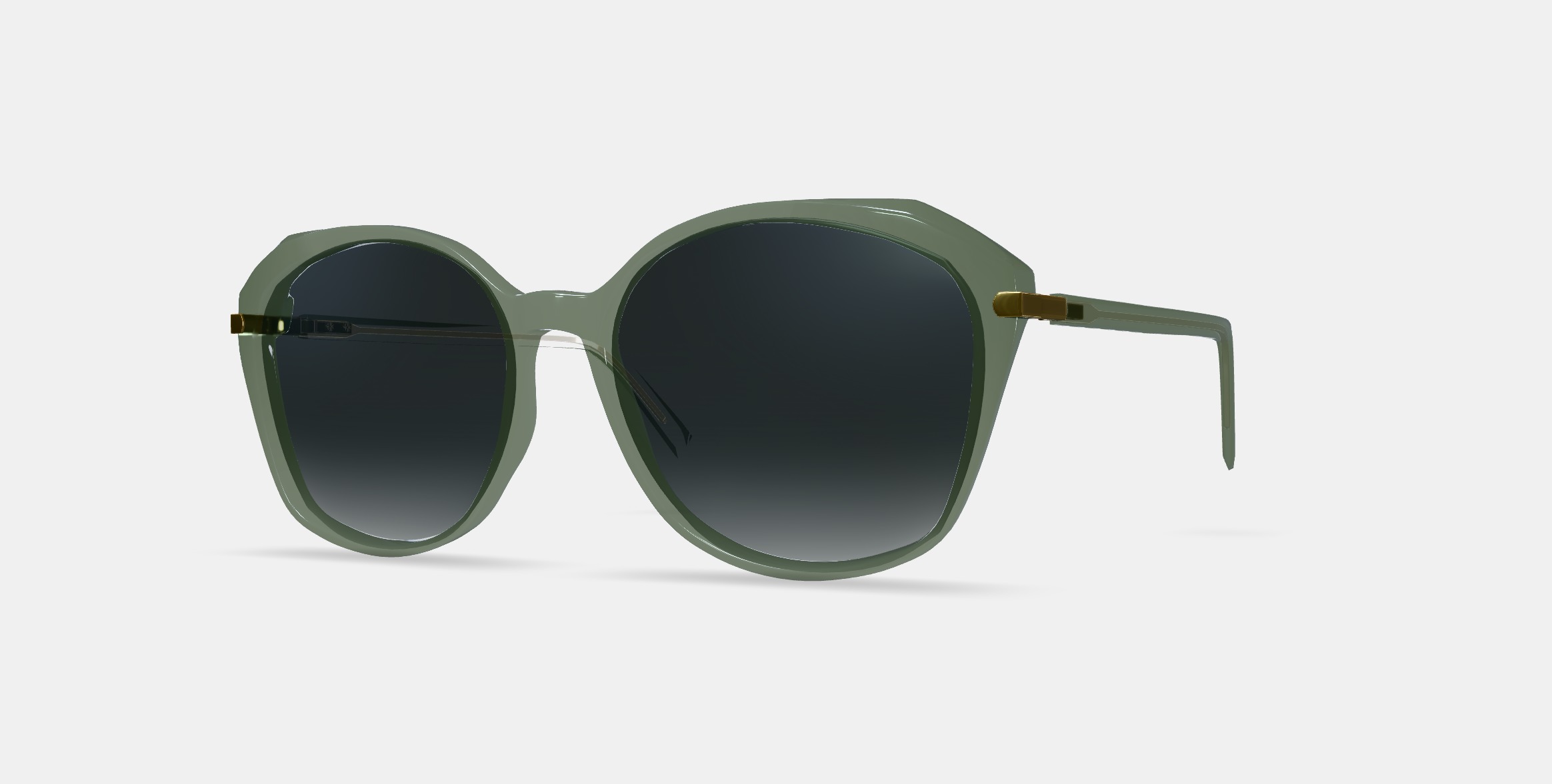 Nancy Sunglasses in Palm Crystal with Polished Gold 3D model_13