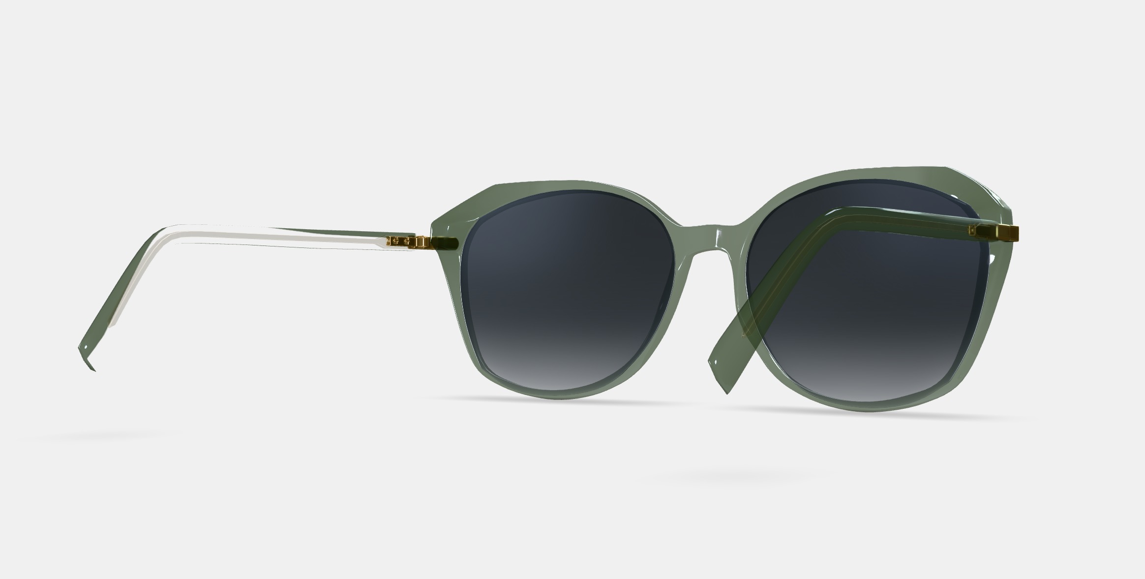 Nancy Sunglasses in Palm Crystal with Polished Gold 3D model_7