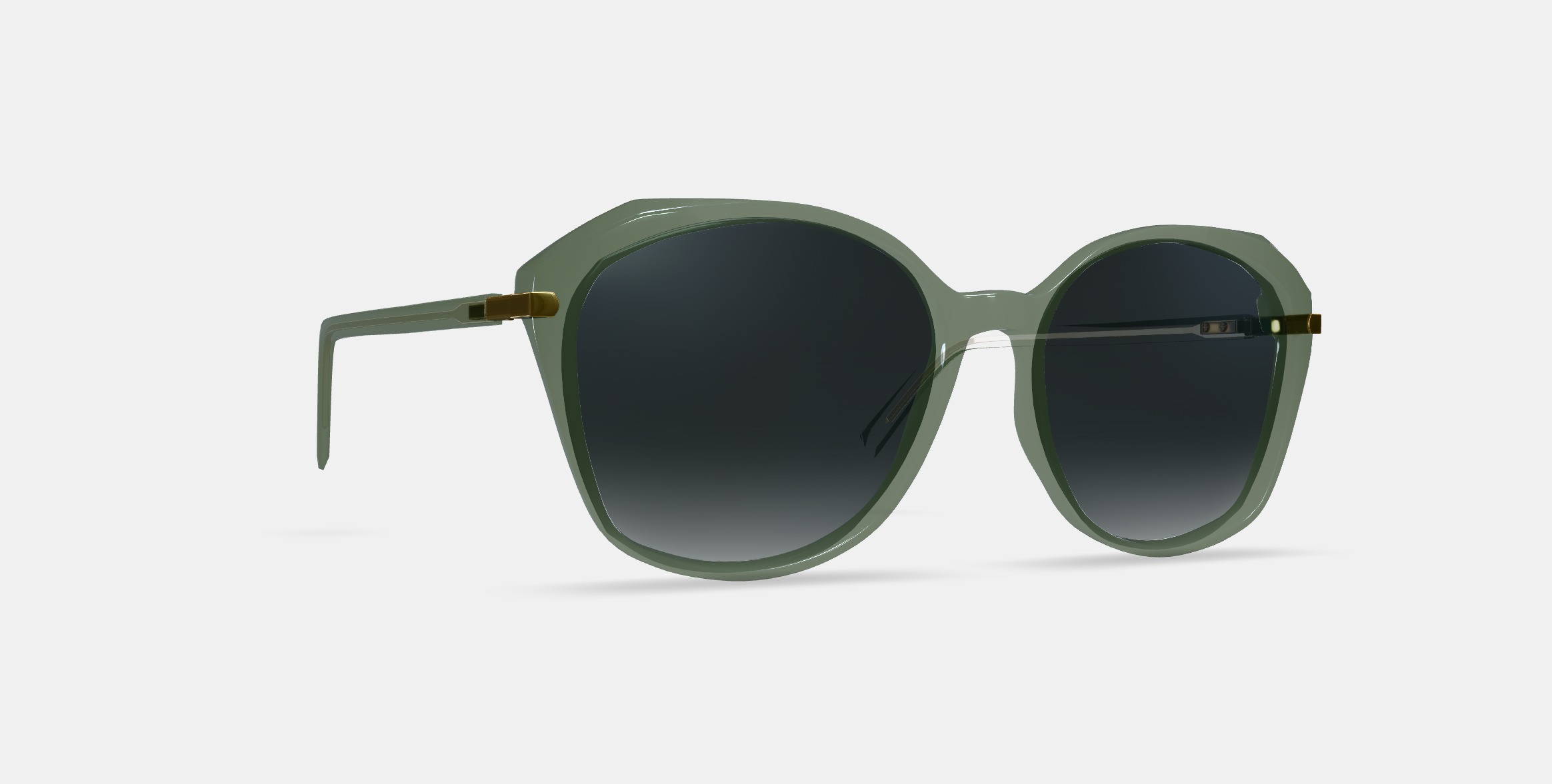 Nancy Sunglasses in Palm Crystal with Polished Gold 3D model_9