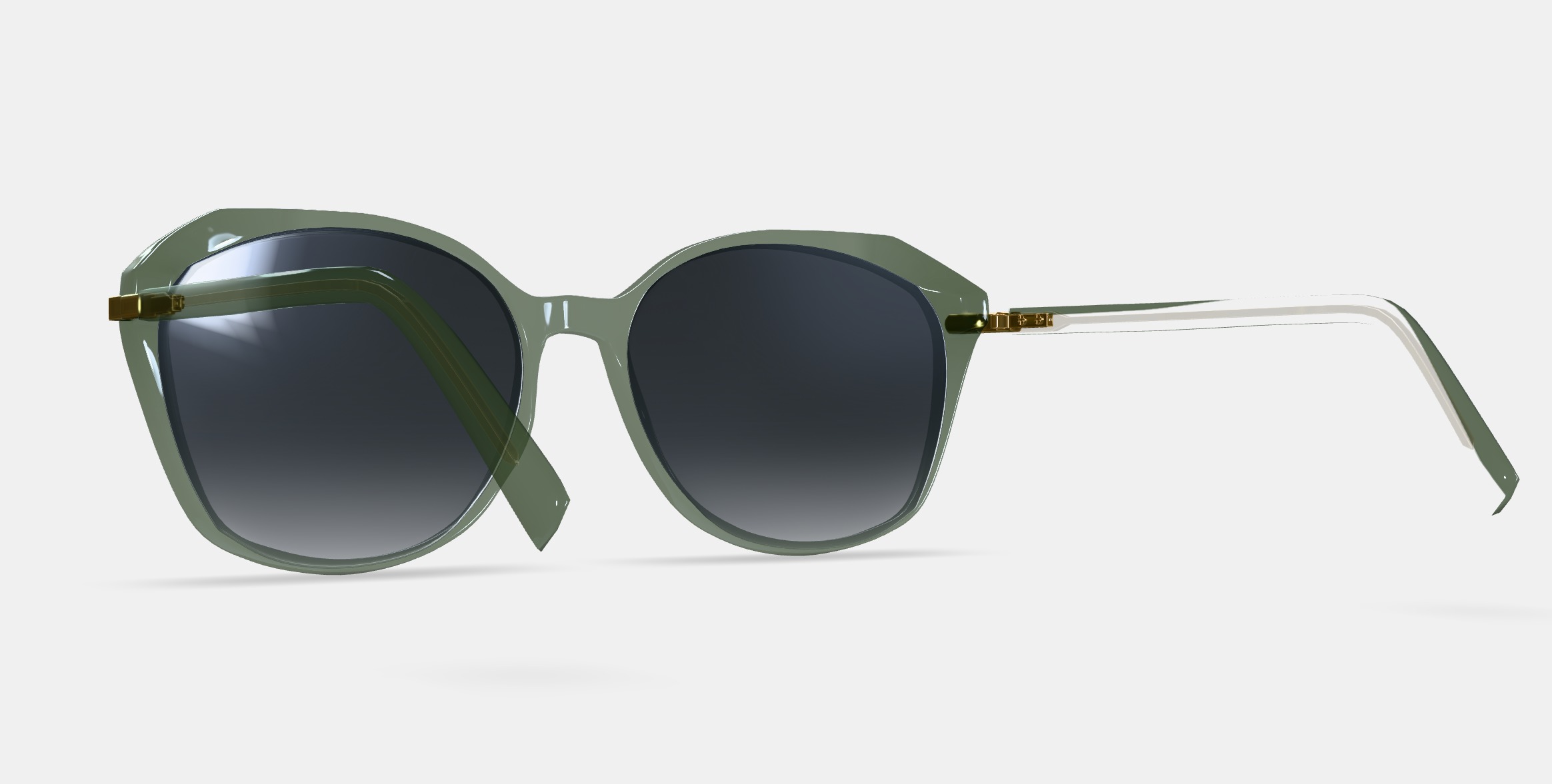 Nancy Sunglasses in Palm Crystal with Polished Gold 3D model_5