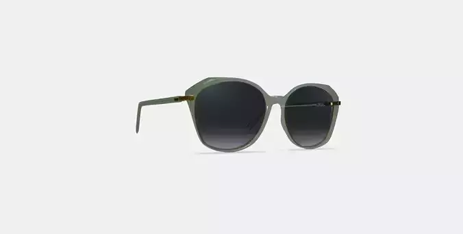Nancy Sunglasses in Palm Crystal with Polished Gold
