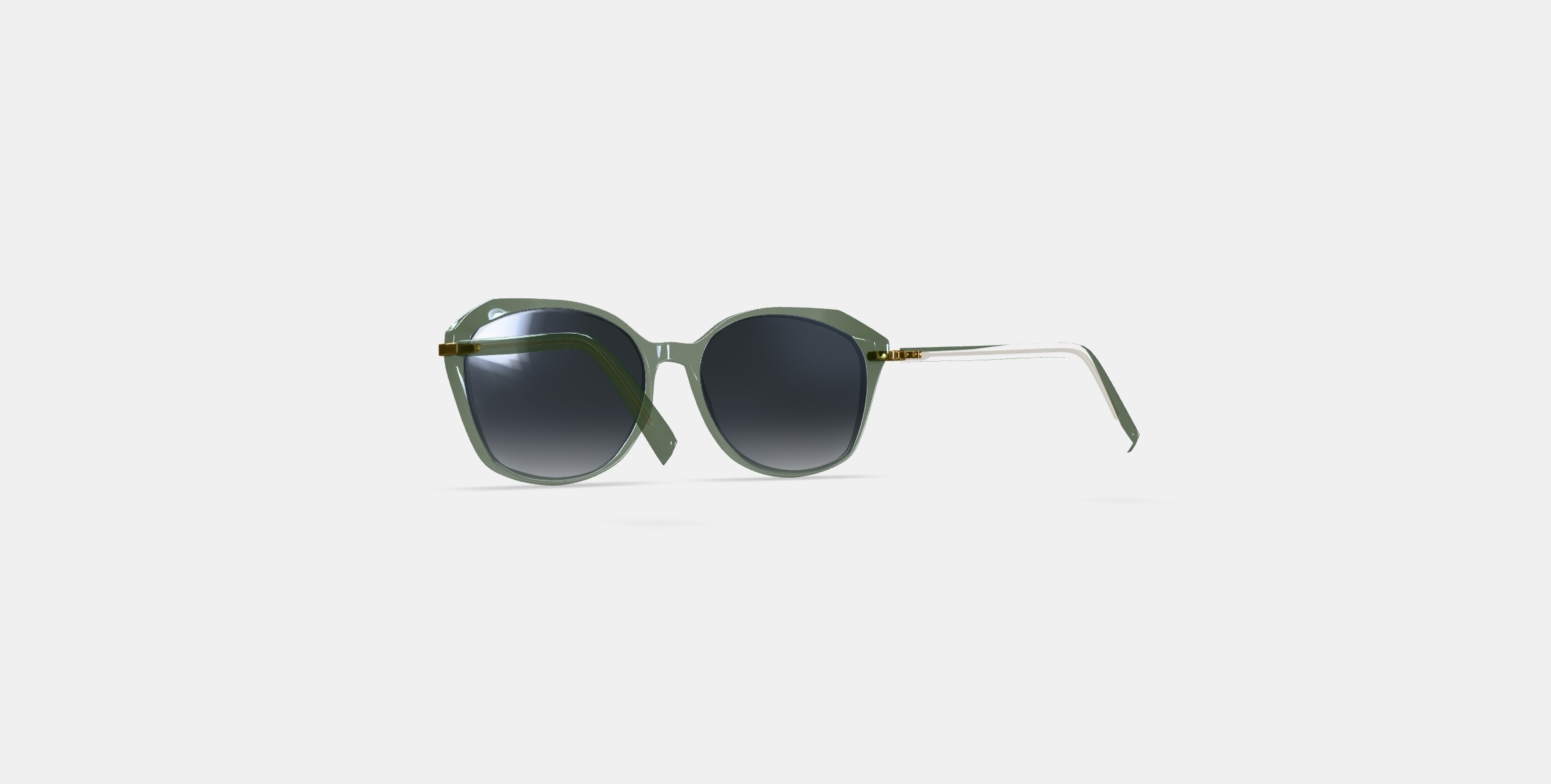 Nancy Sunglasses in Palm Crystal with Polished Gold 3D model_16