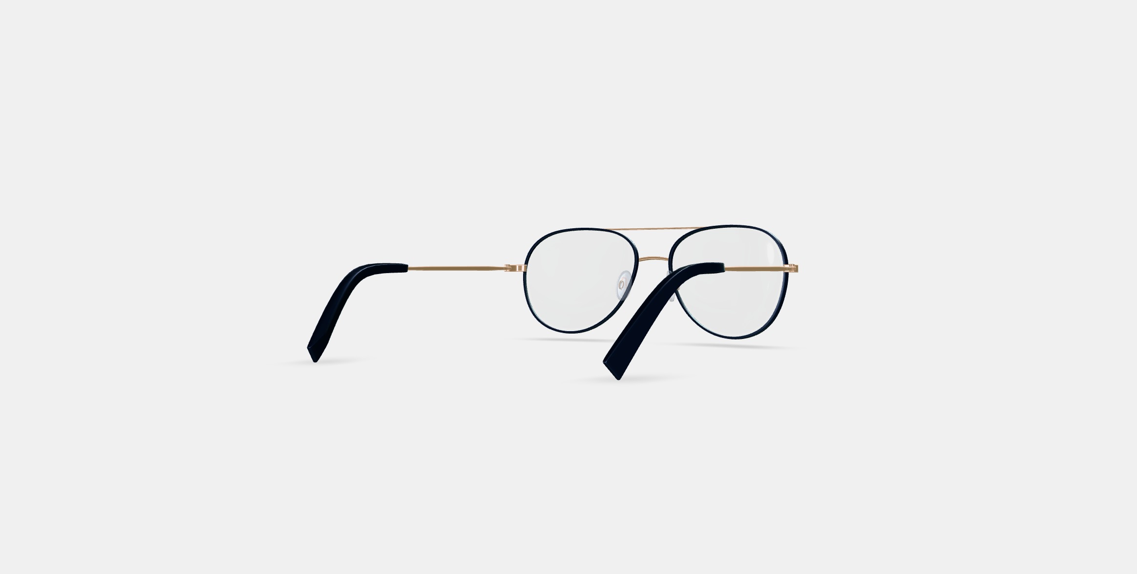 York Eyeglasses in Brushed Ink with Polished Gold 3D model_5