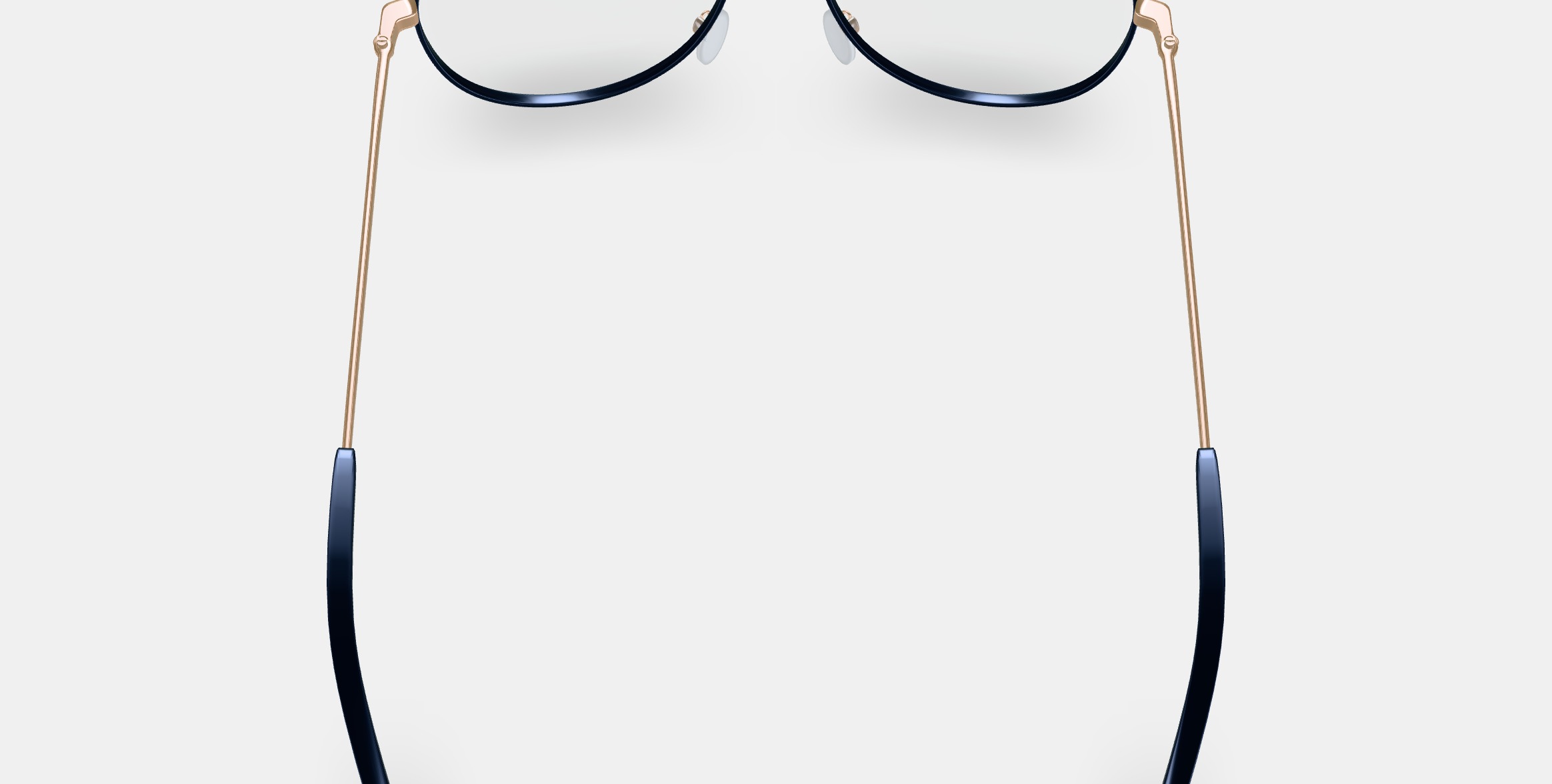 York Eyeglasses in Brushed Ink with Polished Gold 3D model_4