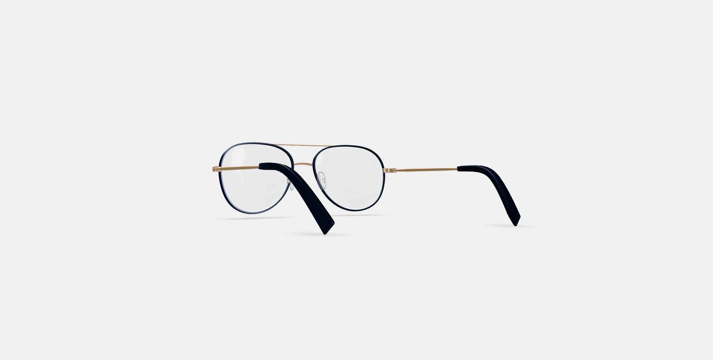 York Eyeglasses in Brushed Ink with Polished Gold 3D model_16