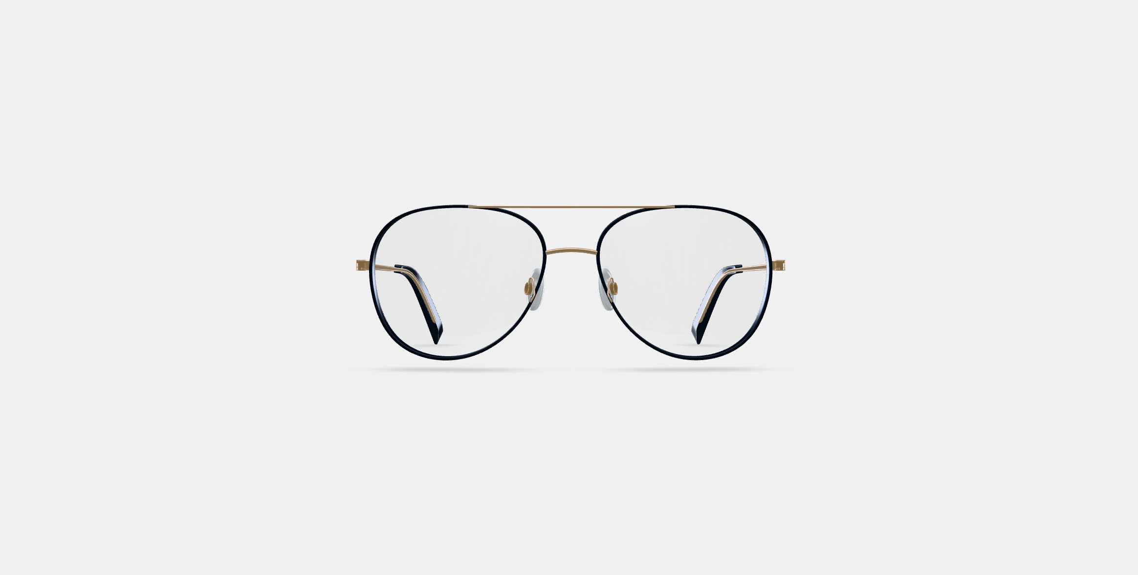 York Eyeglasses in Brushed Ink with Polished Gold 3D model_10