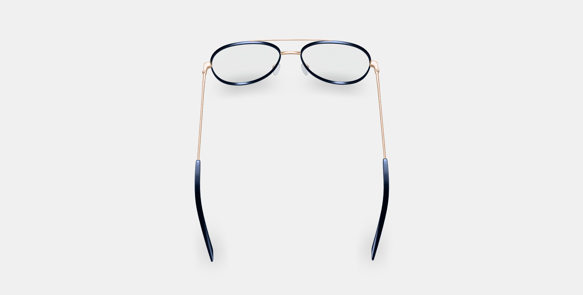 York Eyeglasses in Brushed Ink with Polished Gold 3D model_3