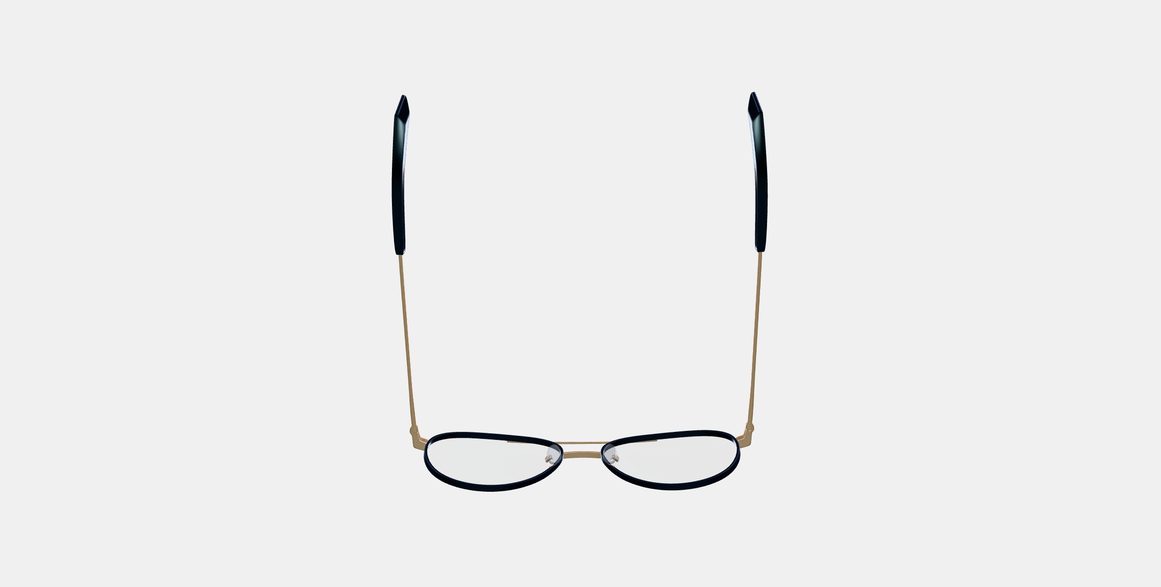 York Eyeglasses in Brushed Ink with Polished Gold 3D model_7
